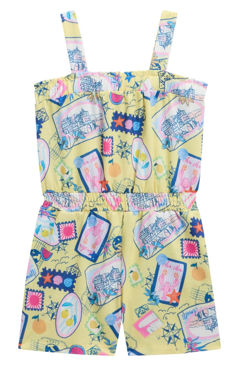 Sara Sara Kids' Postcard Print Romper, Main, color, 