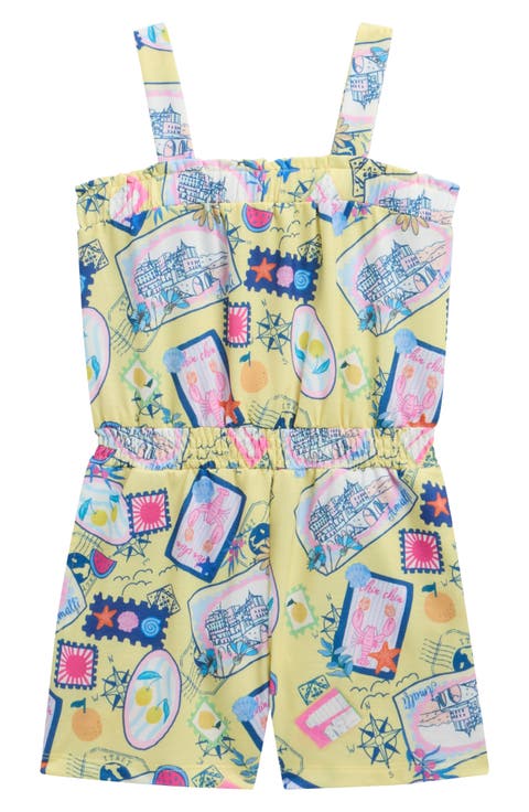 Kids' Postcard Print Romper (Big Kid)