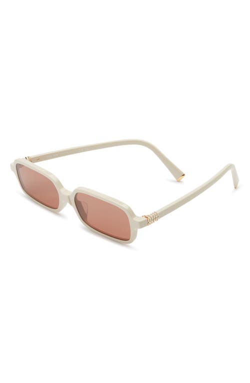 Miu Miu 52mm Rectangular Sunglasses In White