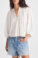 Madewell Shirred Cotton Button-Up Blouse