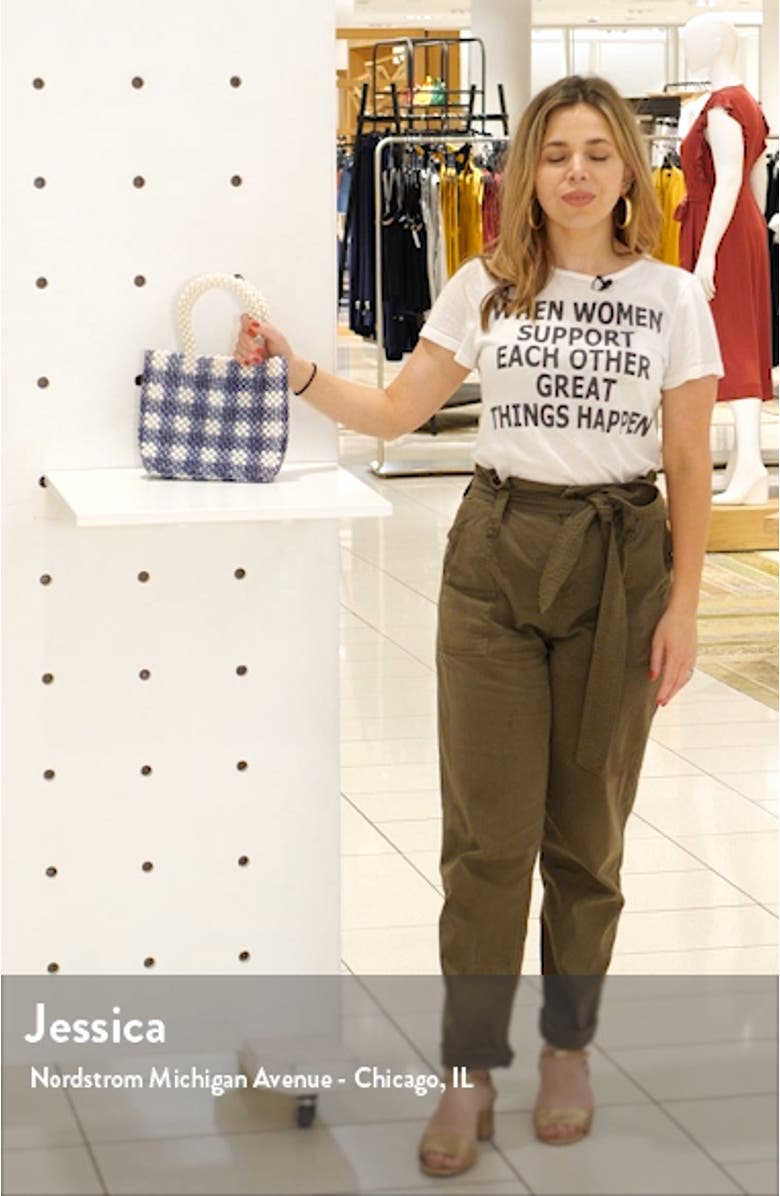 Penelope Imitation Pearl Check Handbag, sales video thumbnail