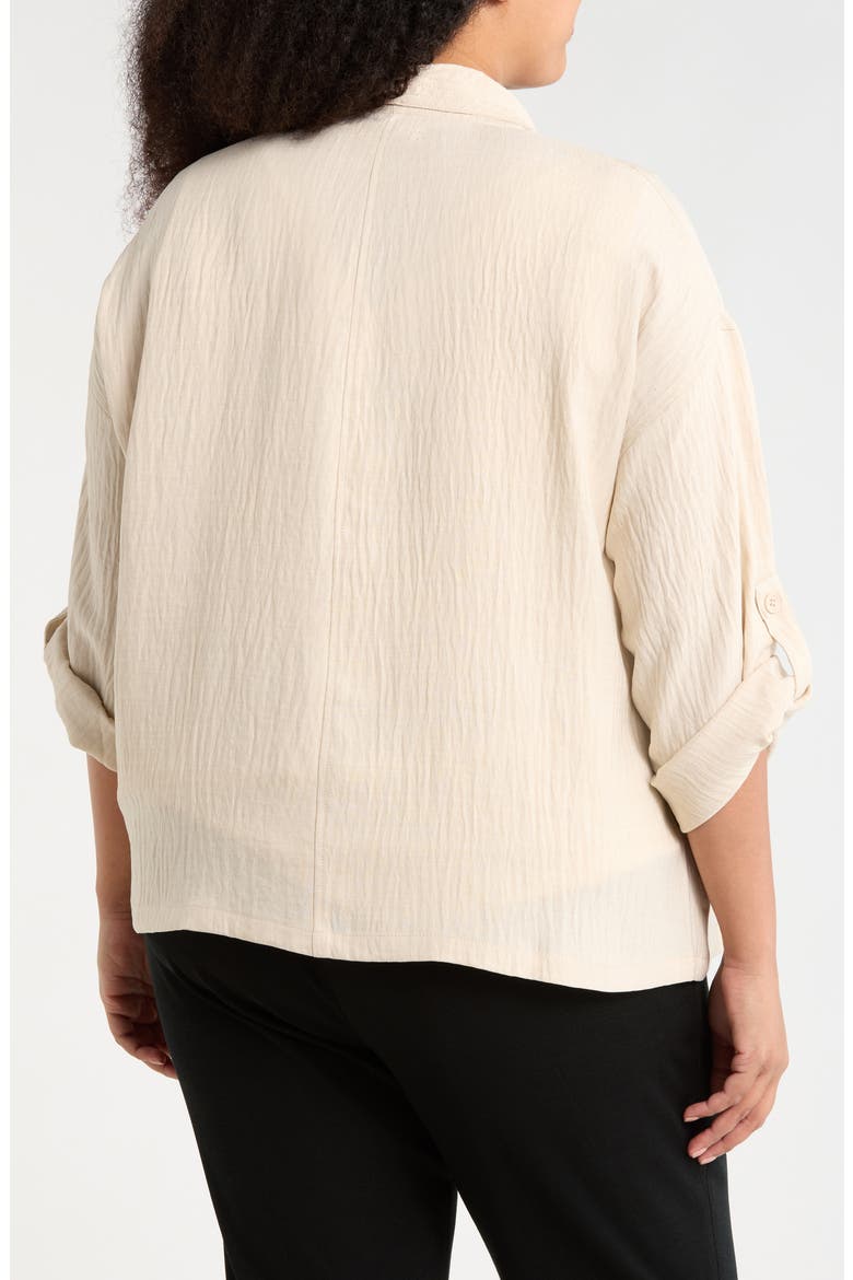 Textured Open Front Jacket, Alternate, color, HEATHER OATMEAL
