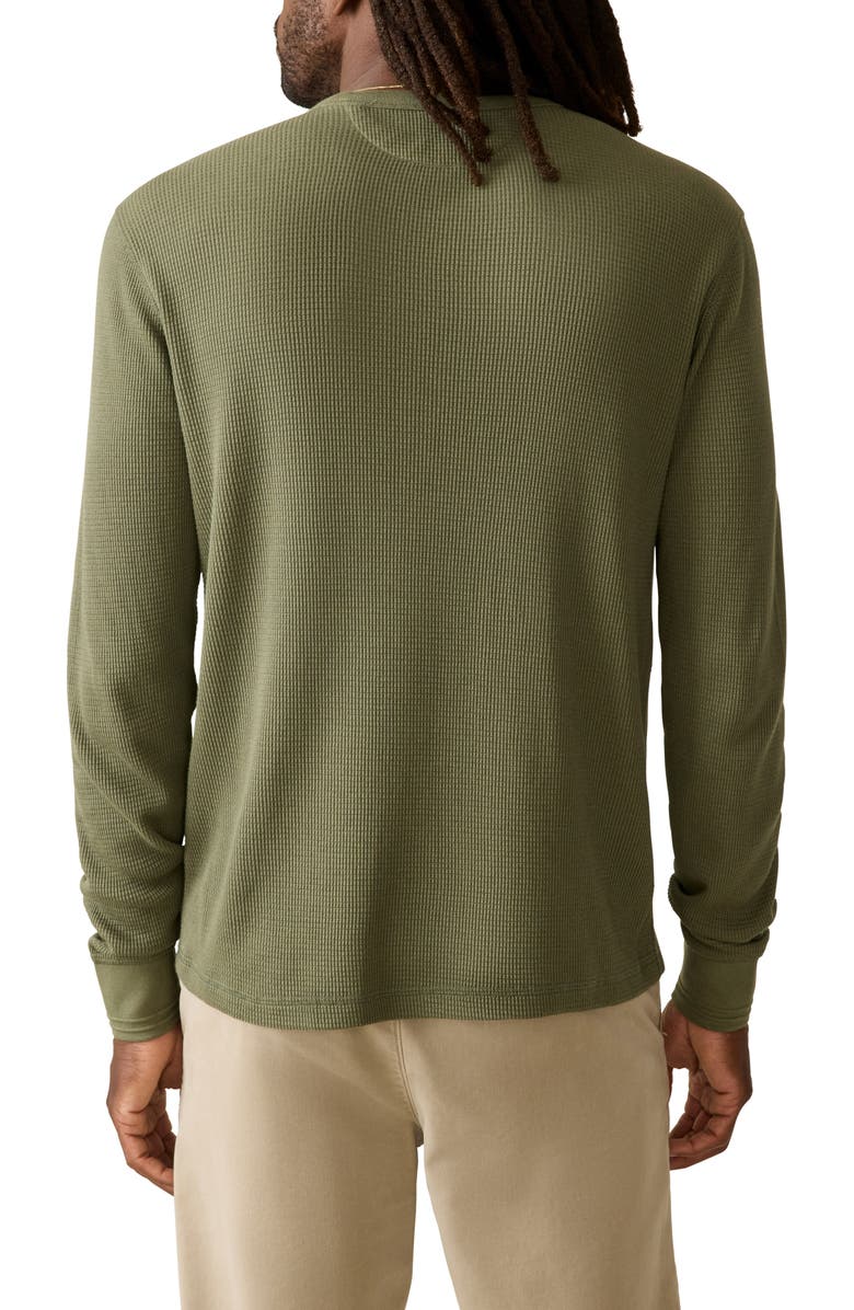 Faherty Cloud Long Sleeve Waffle Crew T-Shirt, Alternate, color, Deep Fern Heather