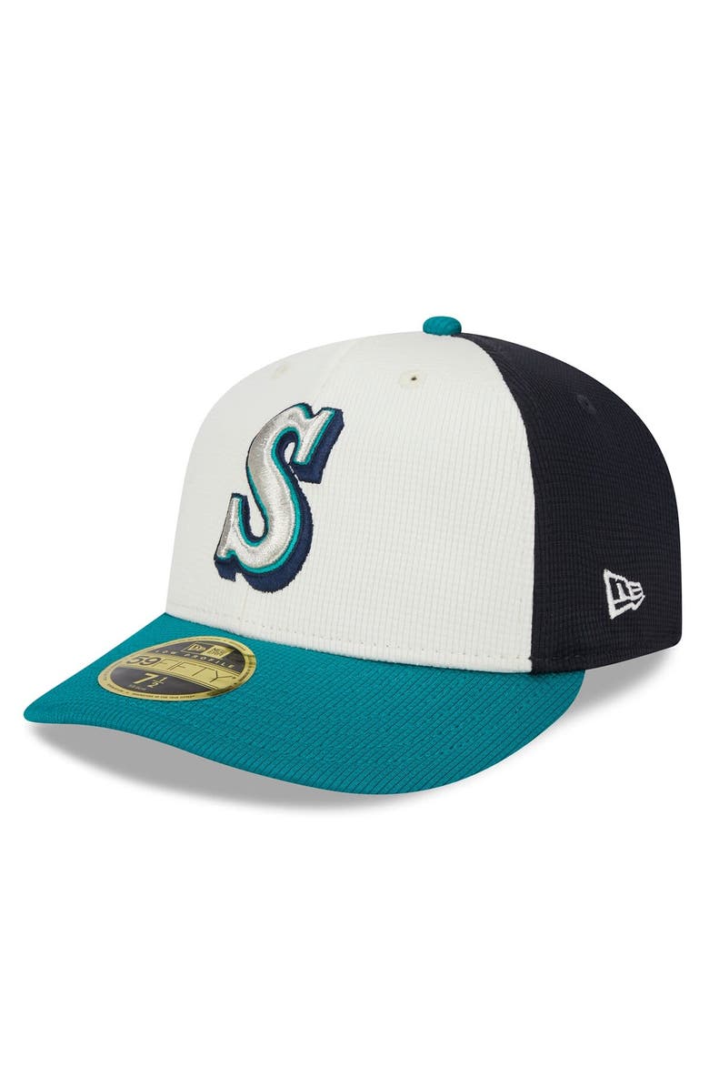 New Era Men's New Era Cream Seattle Mariners 2024 Batting Practice Low Profile 59FIFTY Fitted Hat, Alternate, color,