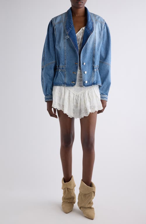 Isabel Marant Dolie Puffed-sleeve Jacket In Blue