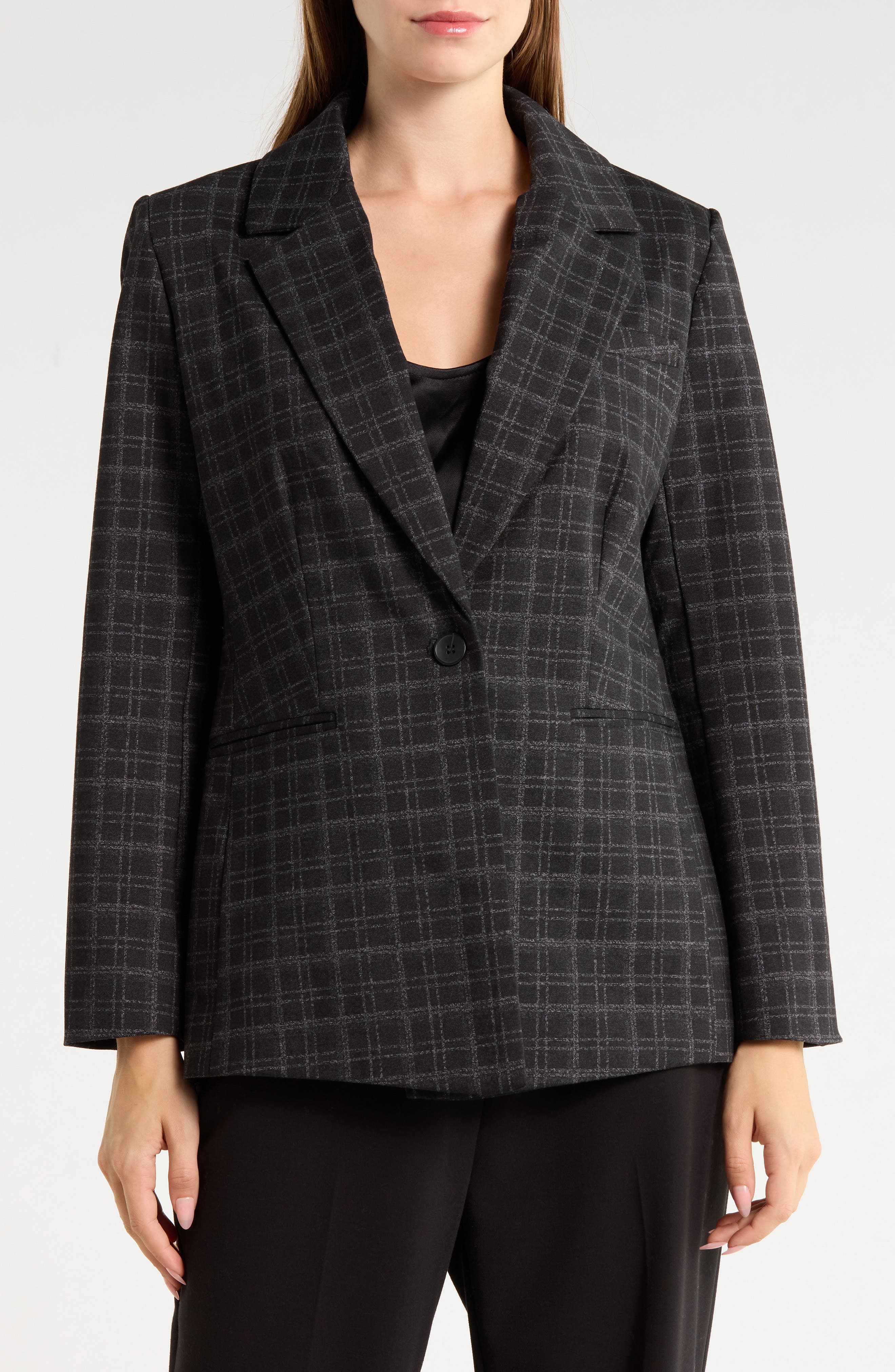 Plaid Ponte Blazer
