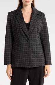 JASON WU Plaid Ponte Blazer