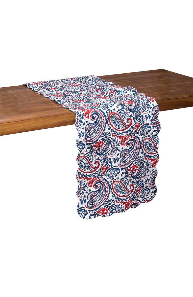 C&F Home Americana Paisley Table Runner 14" x 51", Alternate, color, Blue