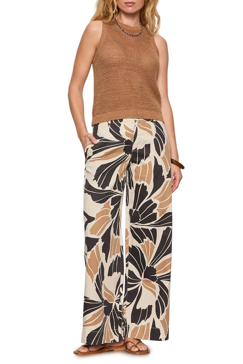 Academy Wide Leg Cotton & Linen Pants, Alternate, color, LOTUS BLACK