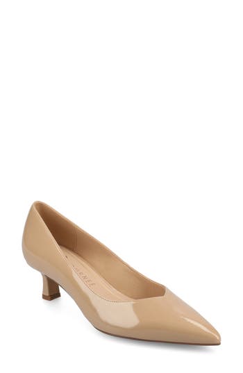 Shop Journee Collection Pammie Pump In Patent/tan