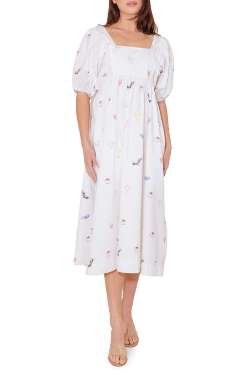Freemarket Print Puff Sleeve Midi Dress