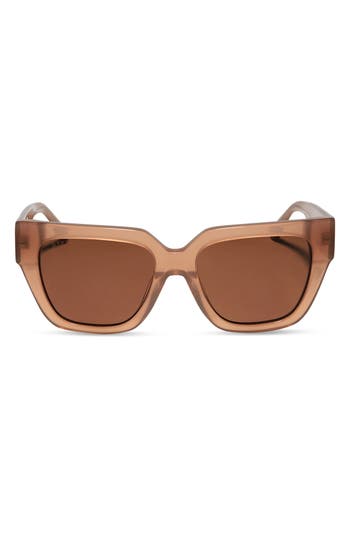 Diff Remi Ii 53mm Polarized Square Sunglasses In Taupe/brown