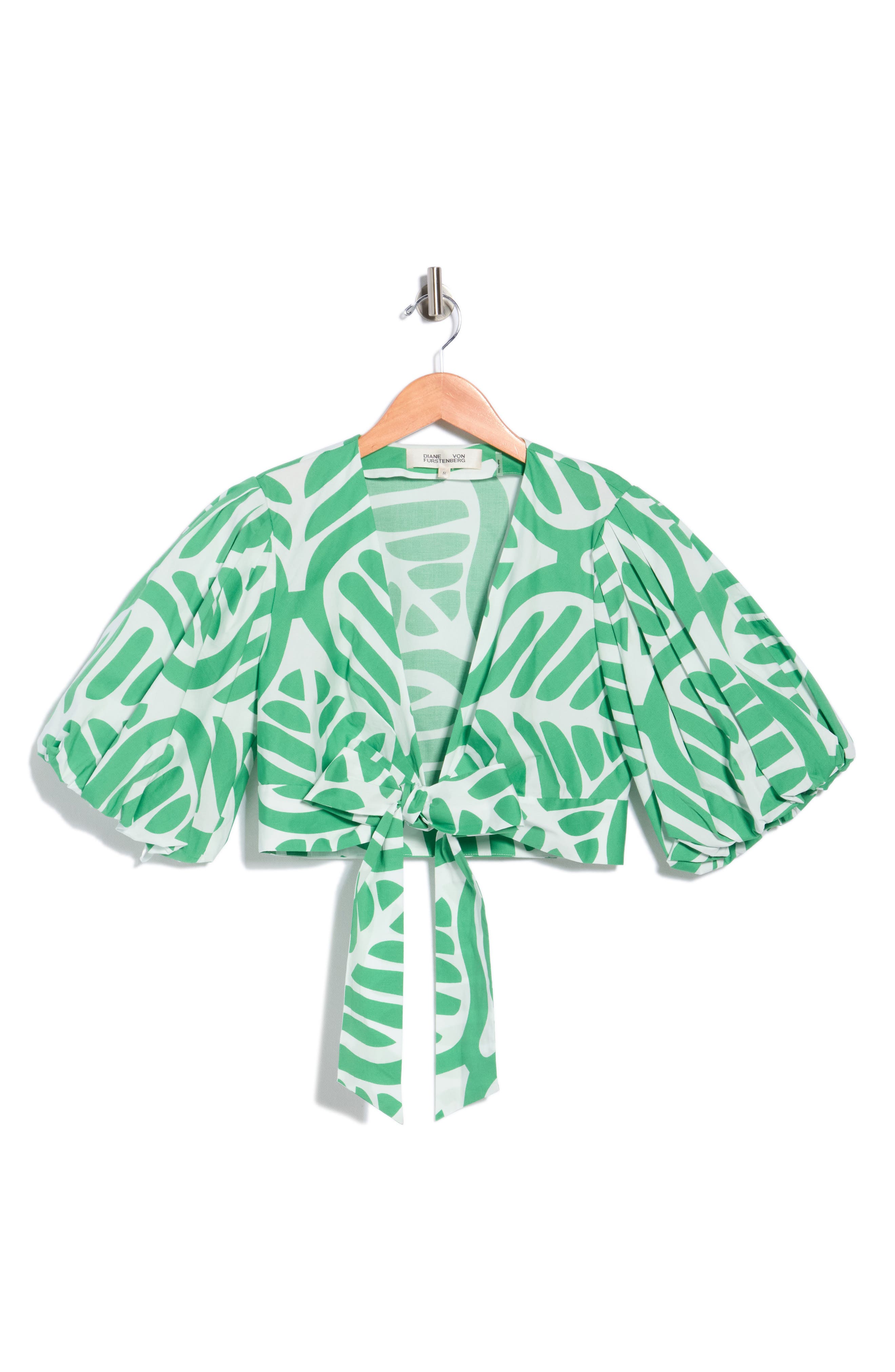 DVF Luciana Puff Sleeve Crop Top