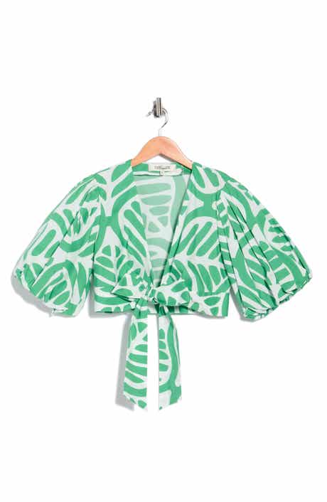 DVF Luciana Puff Sleeve Crop Top