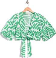 DVF Luciana Puff Sleeve Crop Top