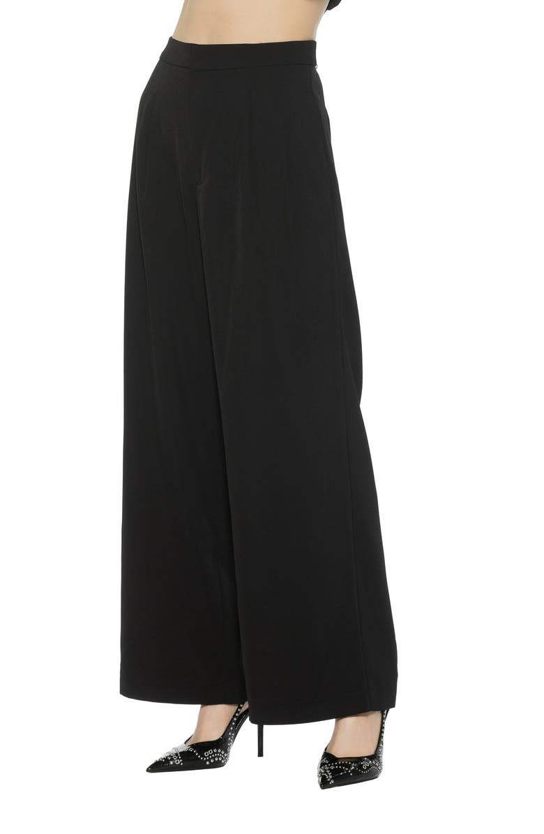 Alexia Admor Arlo Pleated Wide Leg Pants, Alternate, color, Black