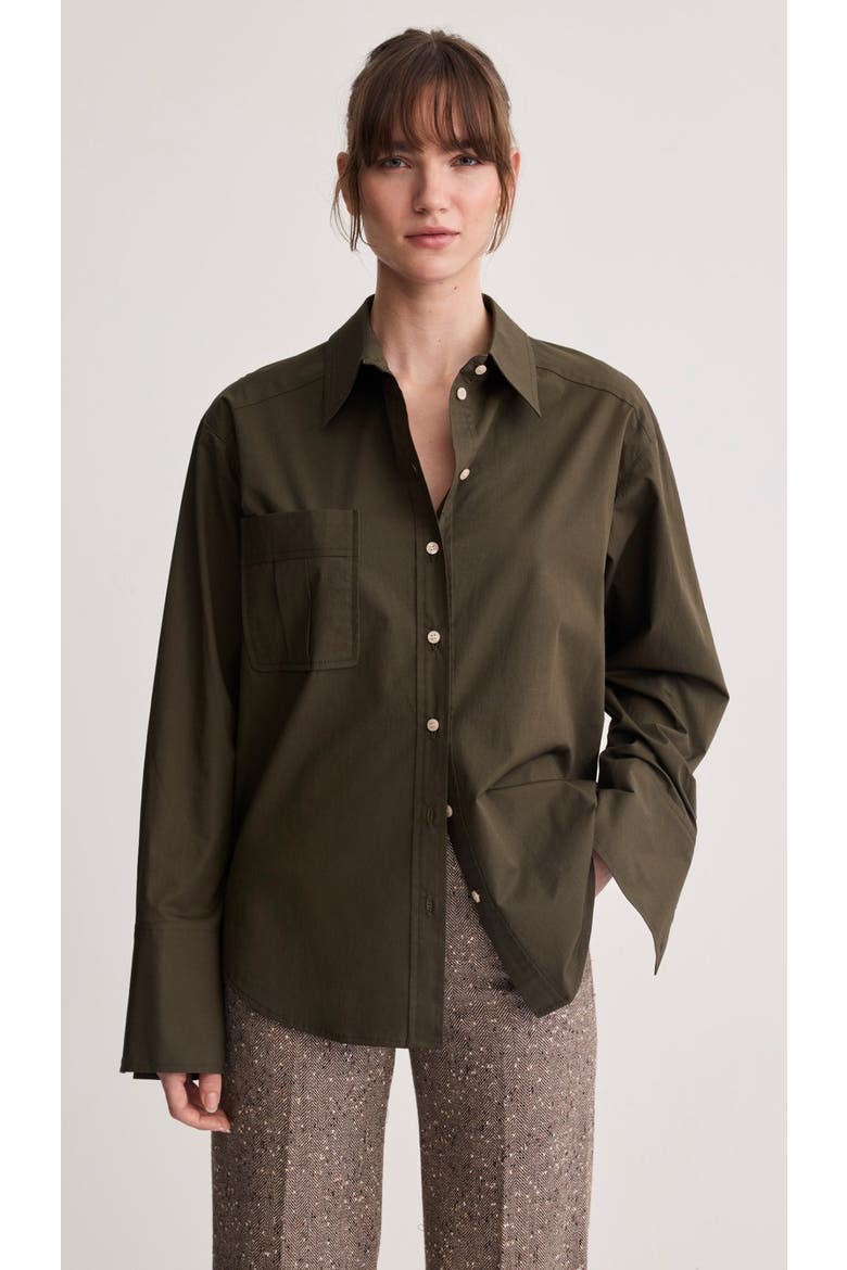 Classic Relaxed Shirt, Main, color, Olive Poplin