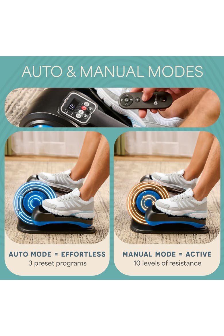 AutoGlide Under Desk Bike Pedal Exerciser Seated Pedal Exerciser for Home or Office, Alternate, color, Black