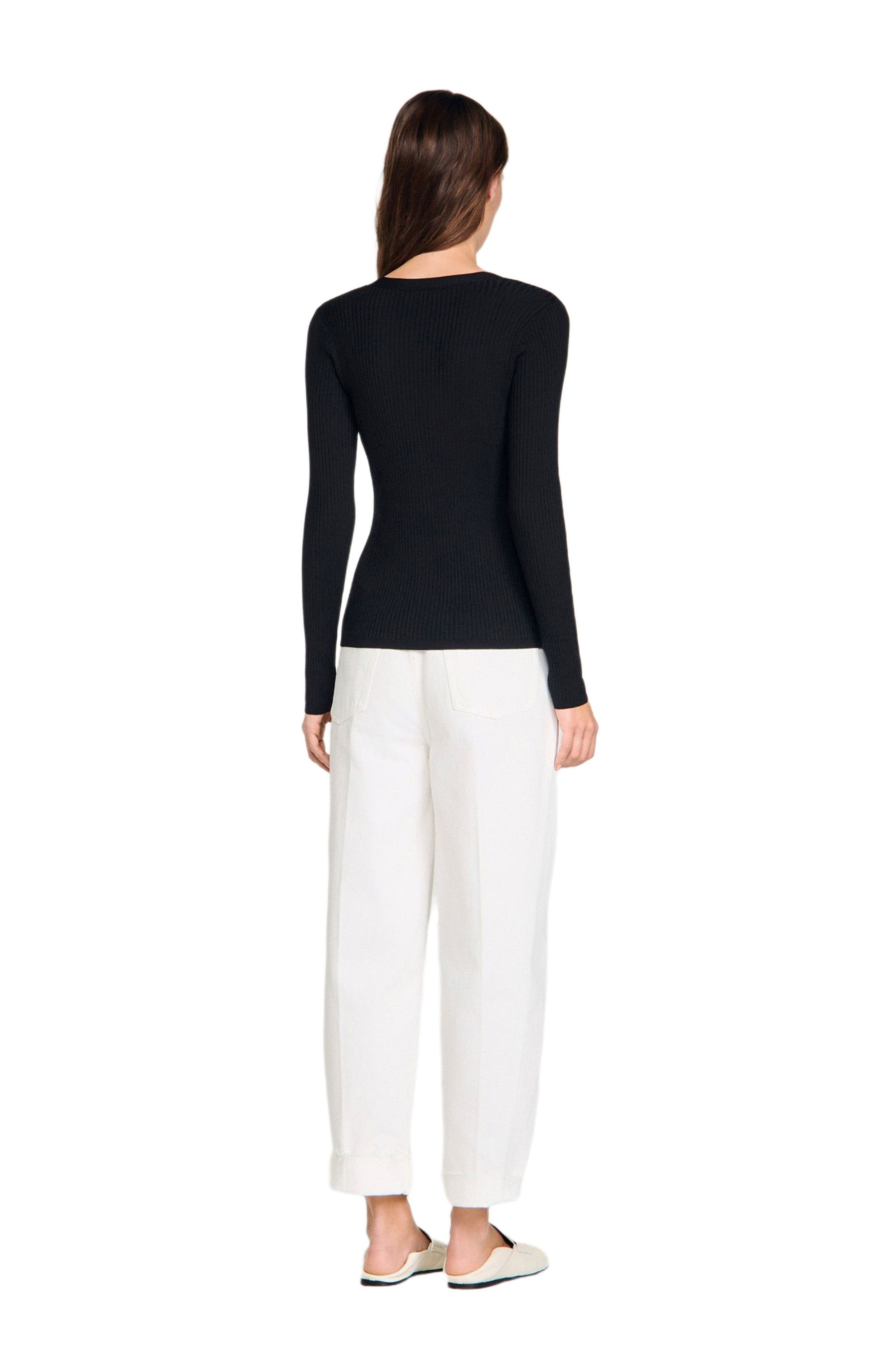Ribbed cardigan with fancy buttons - image 2