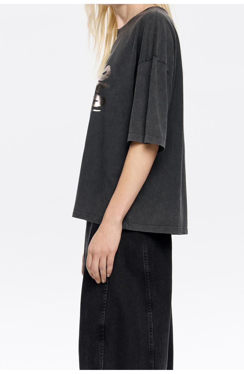 Bimba y Lola Cheetah Logo T-Shirt, Alternate, color, Washed Black