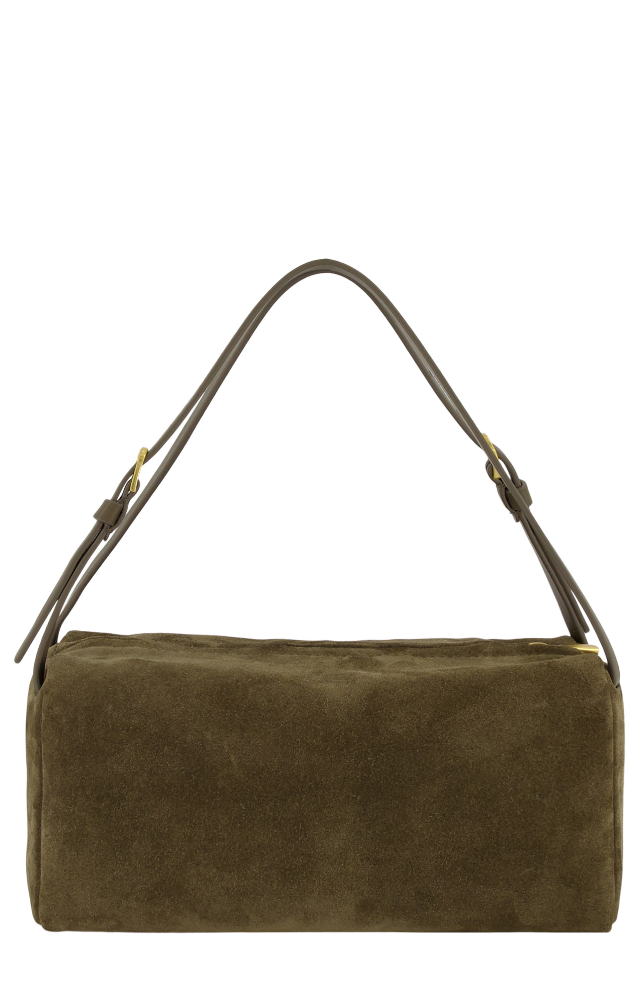 Josie Suede Top Handle Bag, Main, color, OLIVA