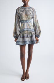 Zimmermann Wanderlust Long Sleeve Fit & Flare Minidress
