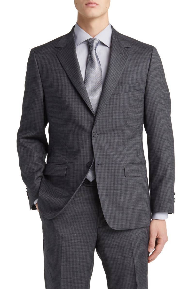 DANIEL HECHTER Norris Plaid Wool Suit, Alternate, color, Grey