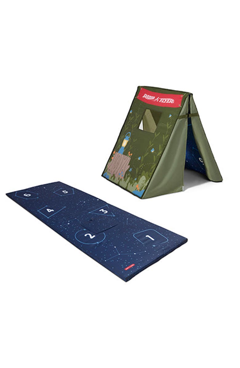 Radio Flyer Tent to Tumble Play Mat, Main, color, Green Blue