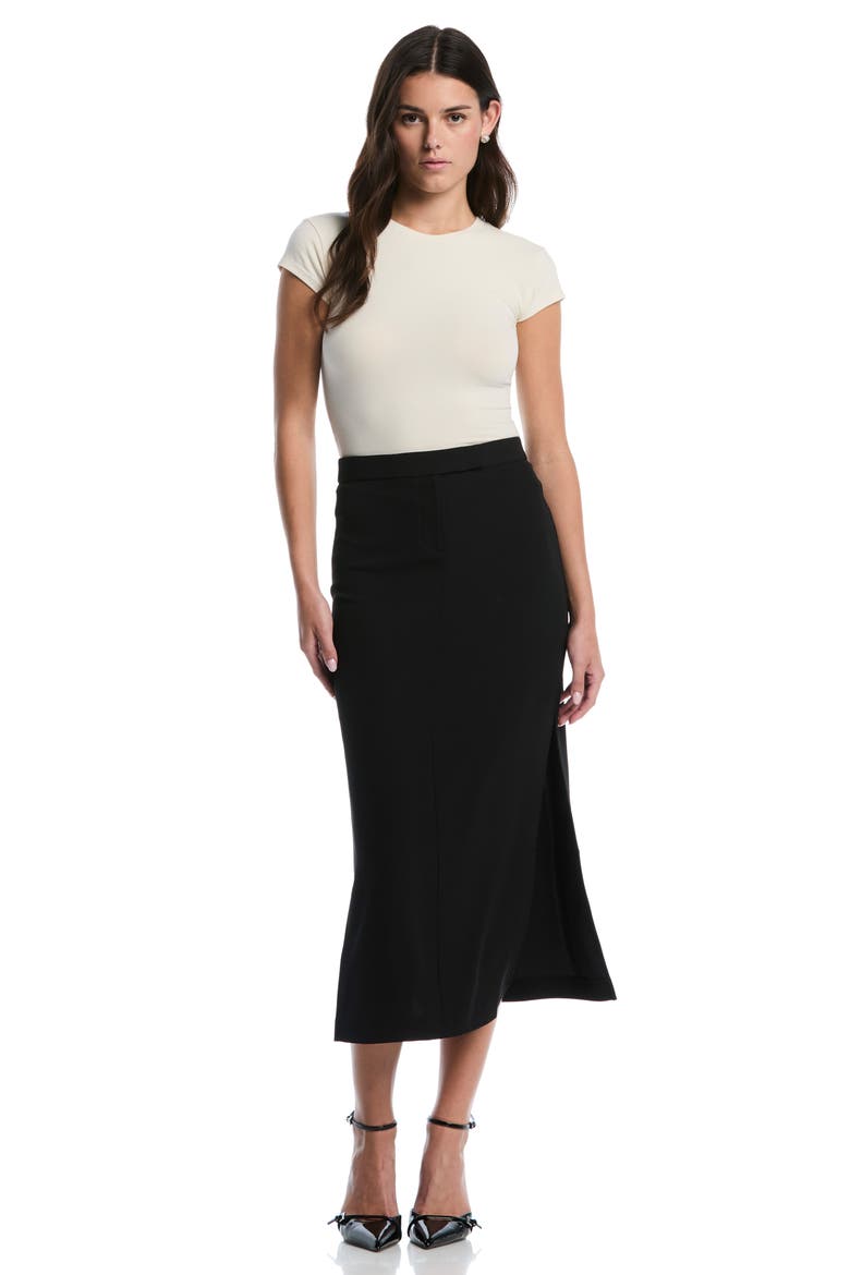 The It Girl Midi Skirt, Alternate, color, BLACK