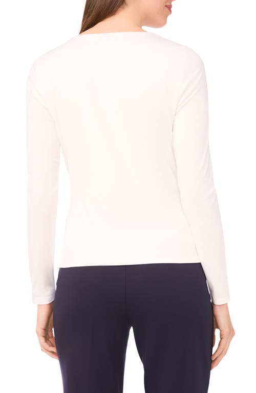 Halogen ® Long Sleeve Wrap Top In White