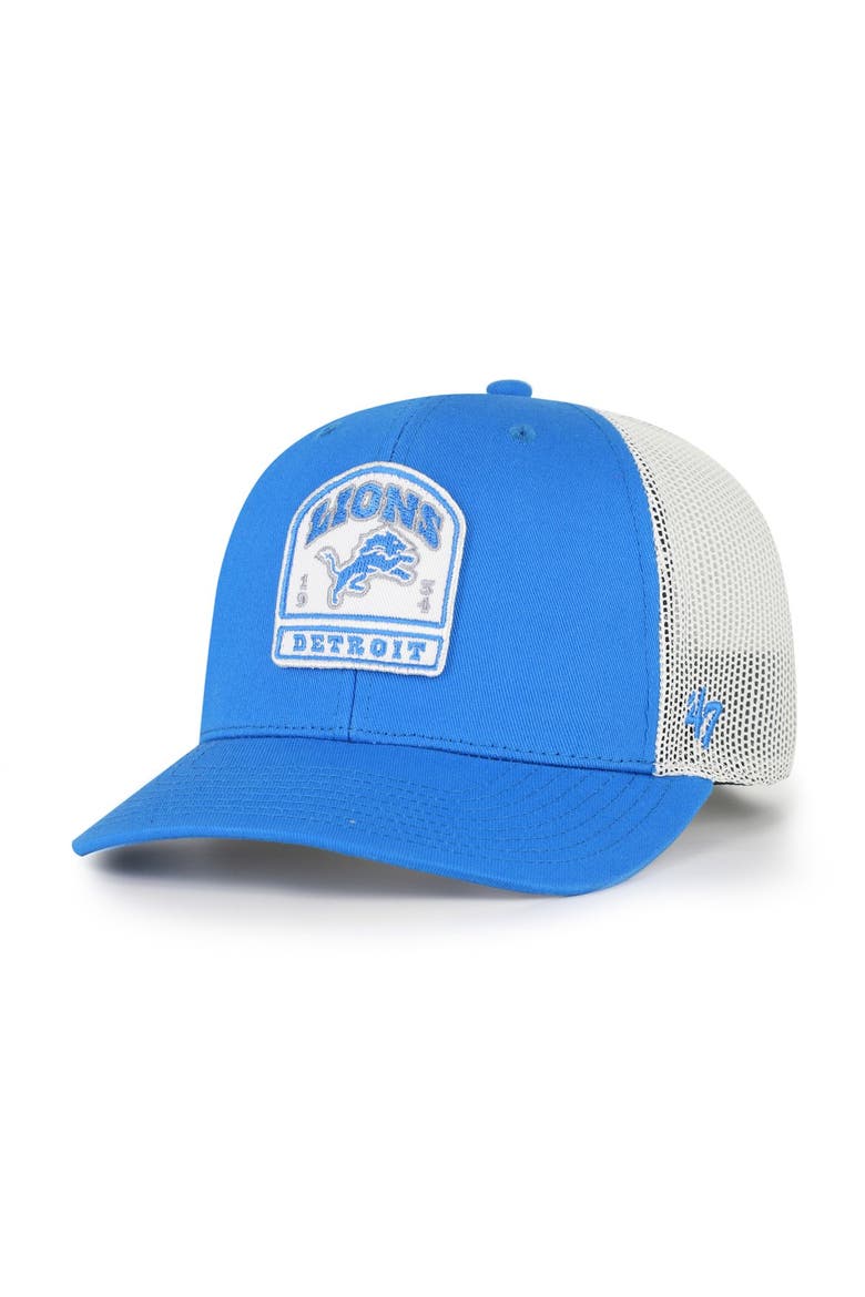 Men's '47  Blue Detroit Lions  Headstone Trucker Adjustable Hat, Main, color, Blue
