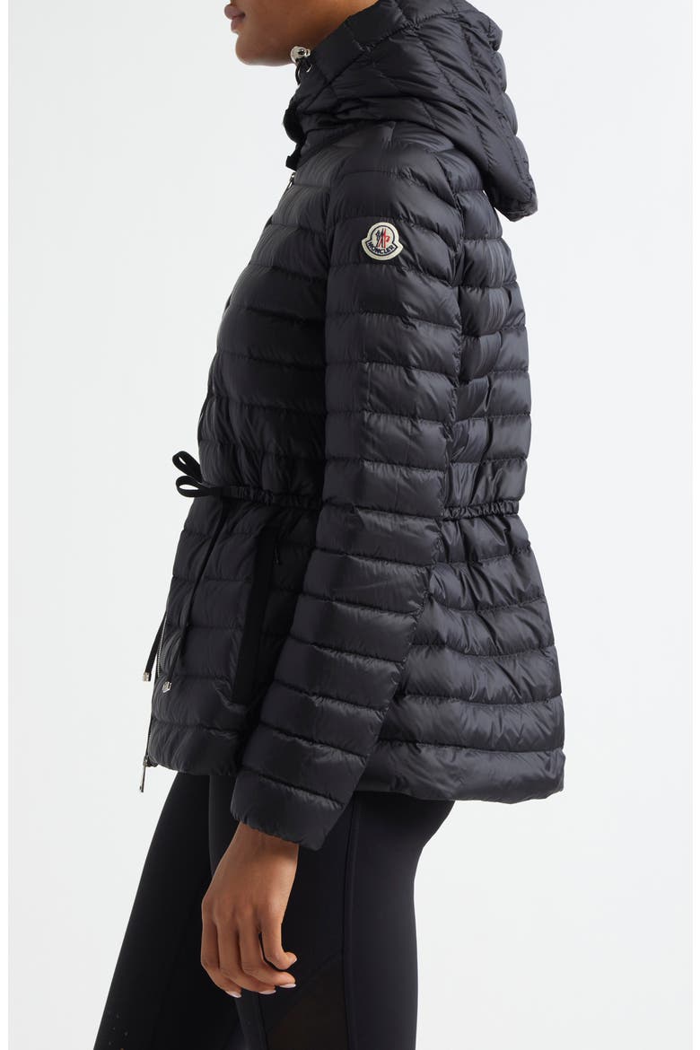 Raie Short Nylon Down Puffer Jacket, Alternate, color, BLACK/BLACK