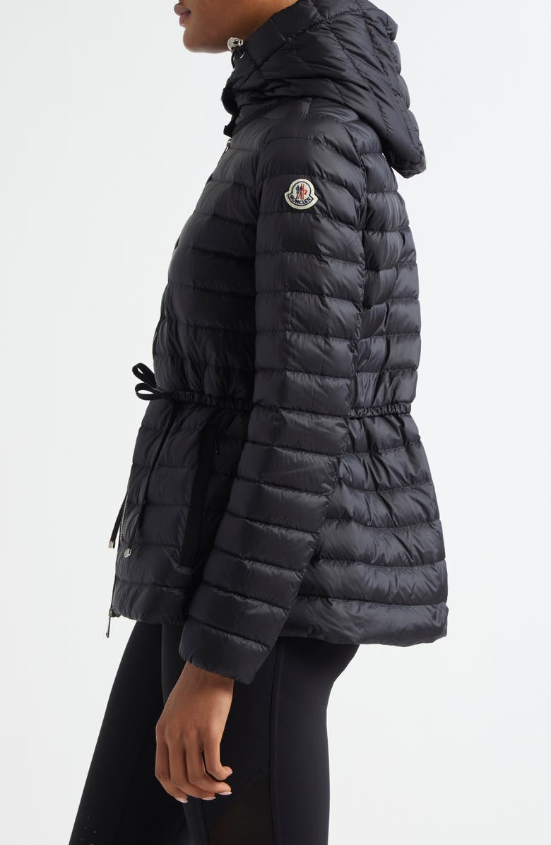 Moncler Raie Packable Down Hooded Jacket, Alternate, color, Black