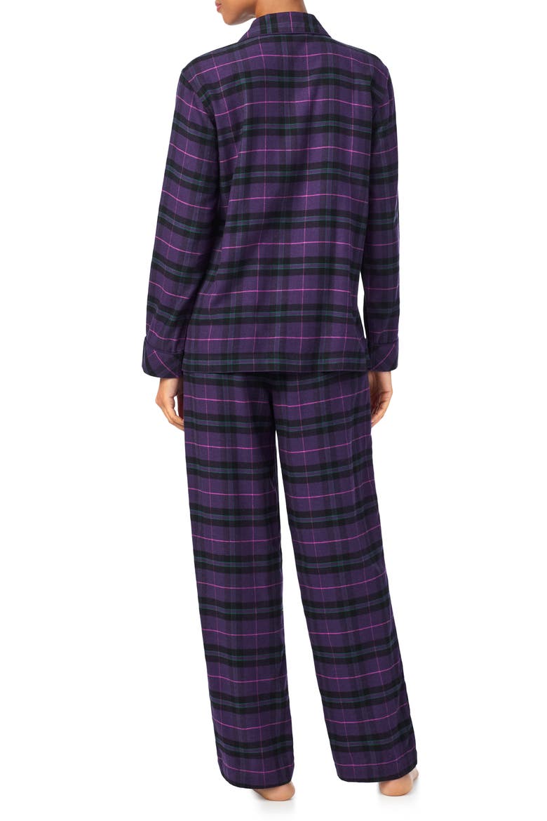 Cotton Blend Pajamas, Alternate, color, PURPLE PLAID