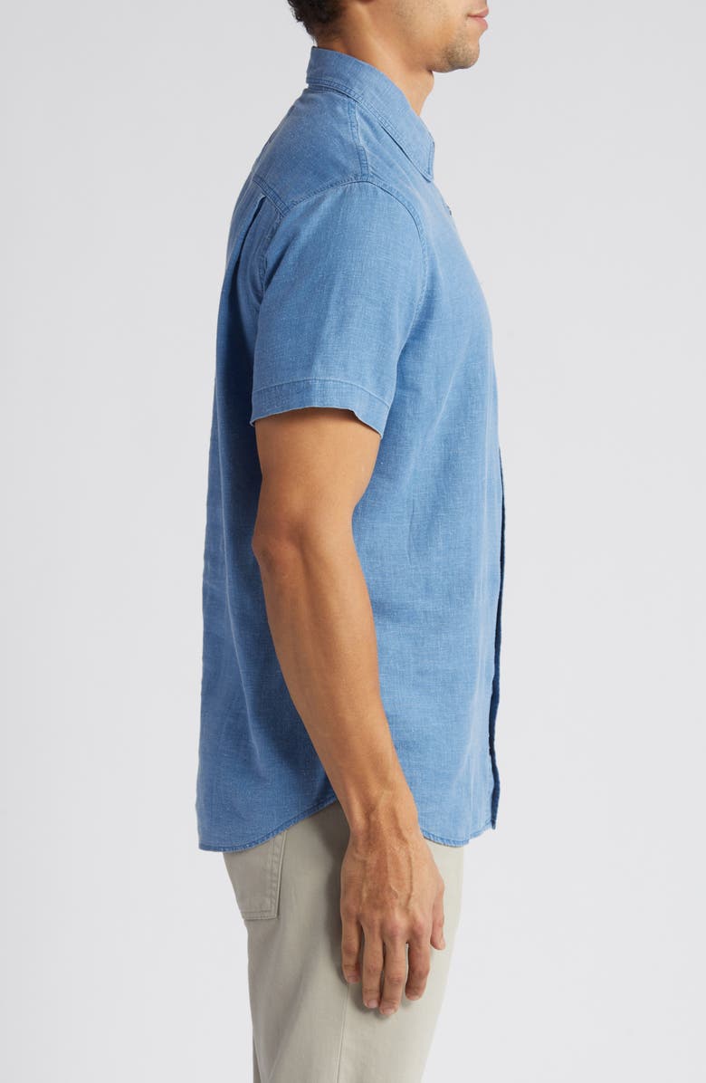 Rails Paros Short Sleeve Linen Blend Button-Up Shirt, Alternate, color, 