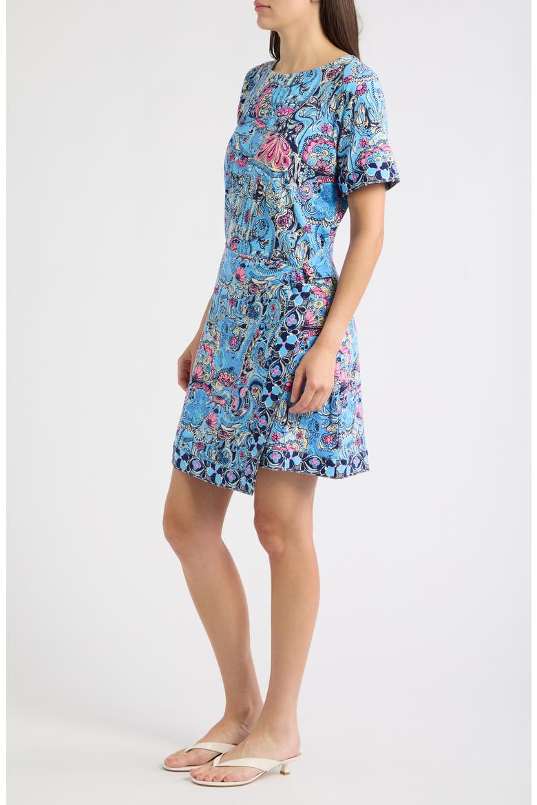 Izola Border Print Knit Minidress, Alternate, color, MULTI PAISLEY PARADE