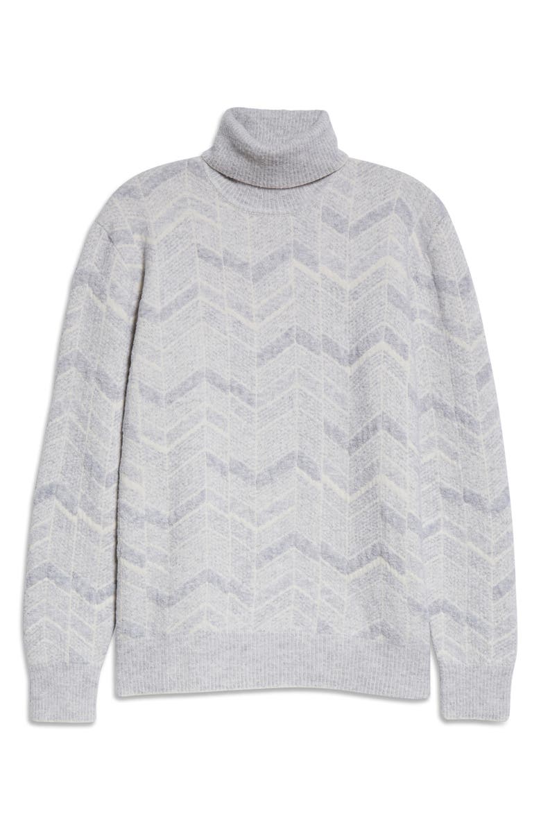 ZEGNA Herringbone Cashmere & Wool Turtleneck Sweater, Alternate, color, 