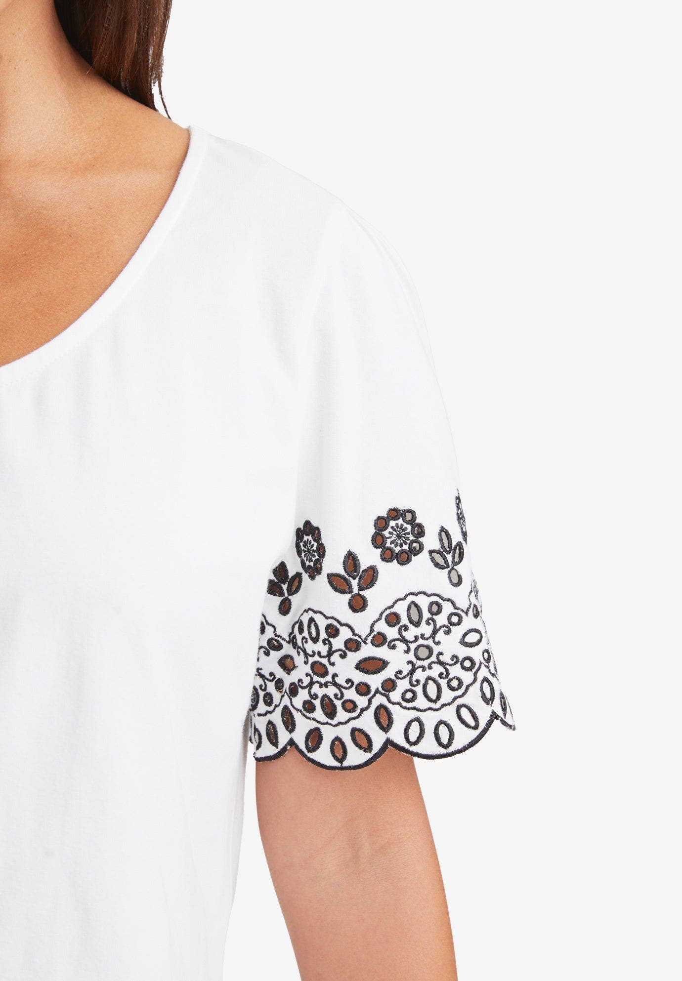 Eyelet Scoop-Neck Tee - image 2