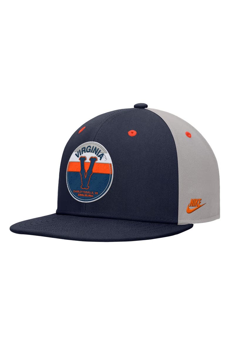 Men's Nike Navy Virginia Cavaliers Vintage Patch Snapback Hat, Main, color, Navy