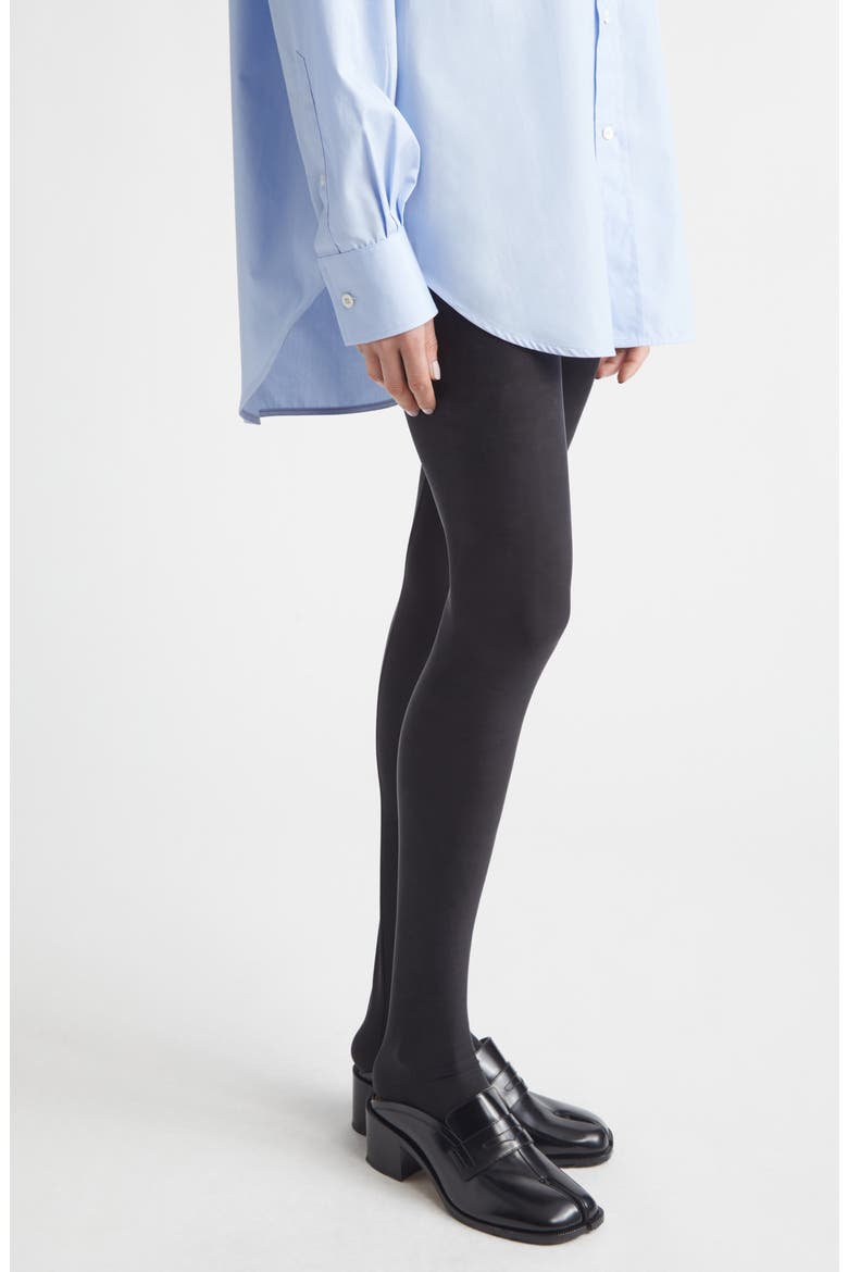 Stretch Cupro Leggings, Alternate, color, BLACK
