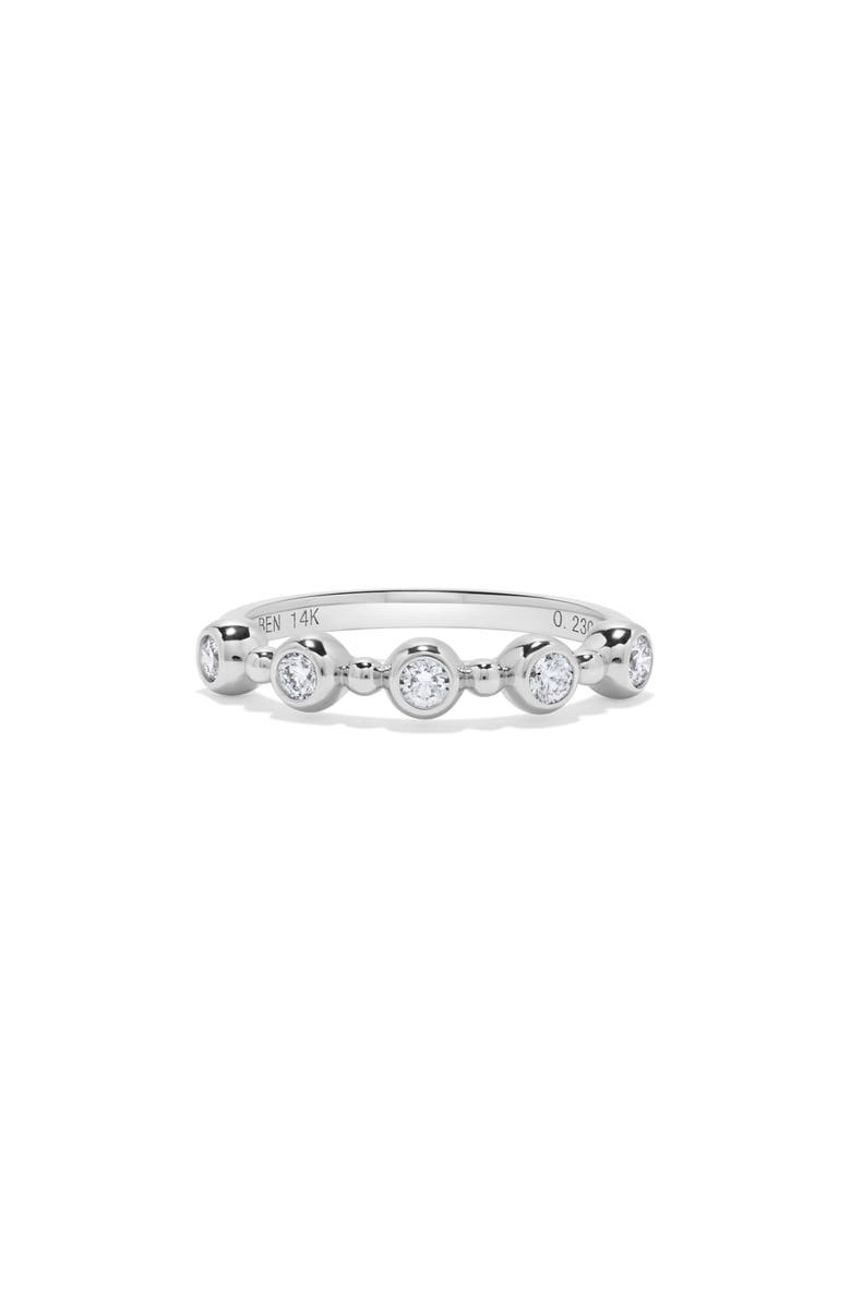 H.J. Namdar Bezel Set Diamond Stacking Ring, Alternate, color, White Gold