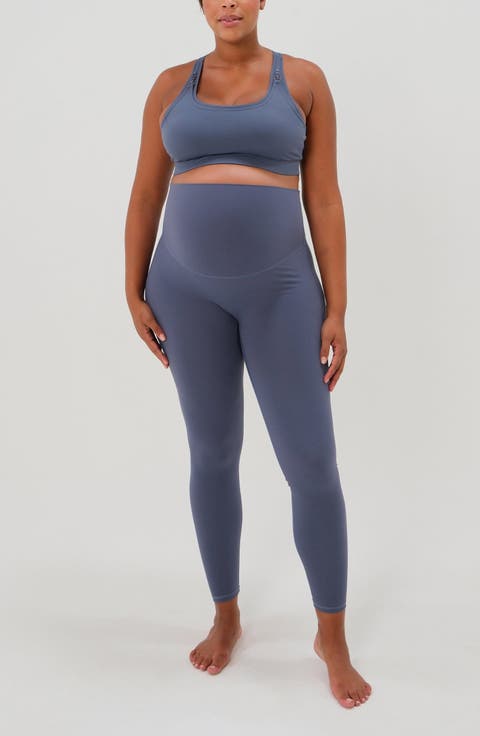 Women's Athletic Maternity Legging with Supportive Belly Band