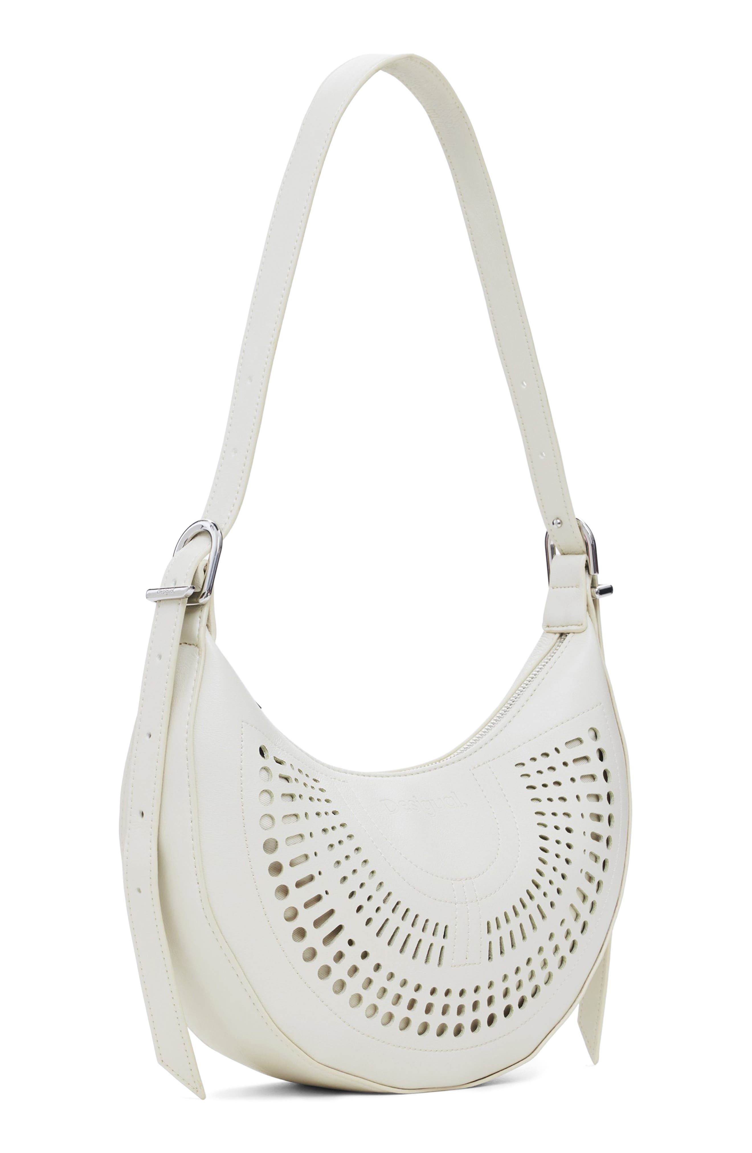 Desigual Faux Leather Shoulder Bag, Alternate, color, Light Beige