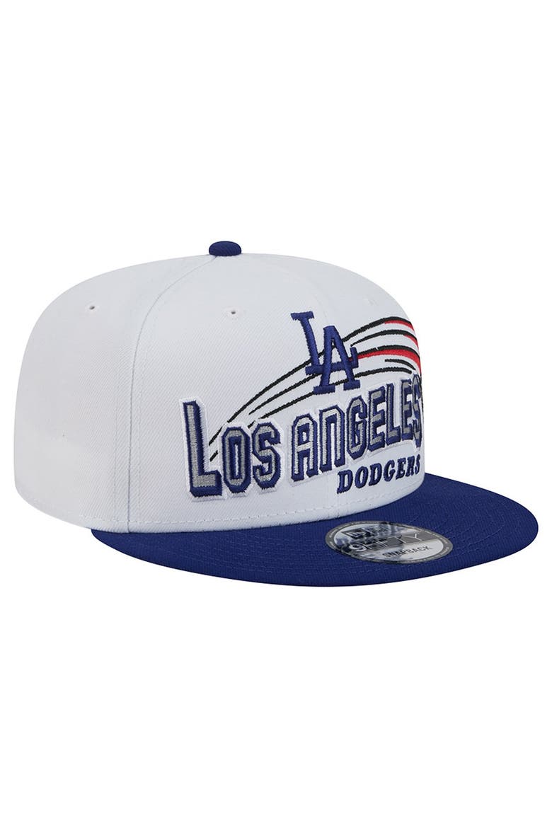 Men's New Era White Los Angeles Dodgers Retro Sweep 9FIFTY Snapback Hat, Main, color, White