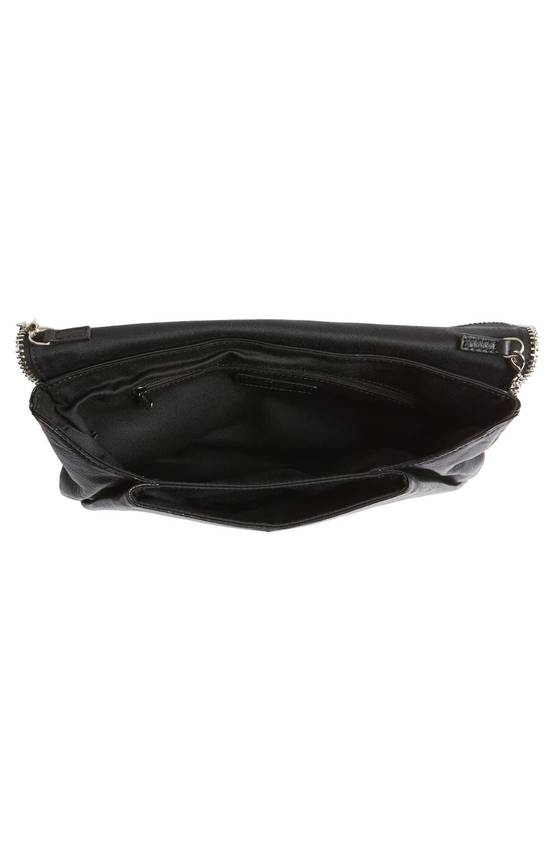Leather Envelope Clutch, Alternate, color, BLACK QUILT