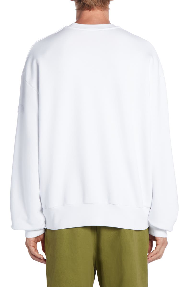 Moncler Stitched Logo Cotton Crewneck Sweatshirt, Alternate, color, 