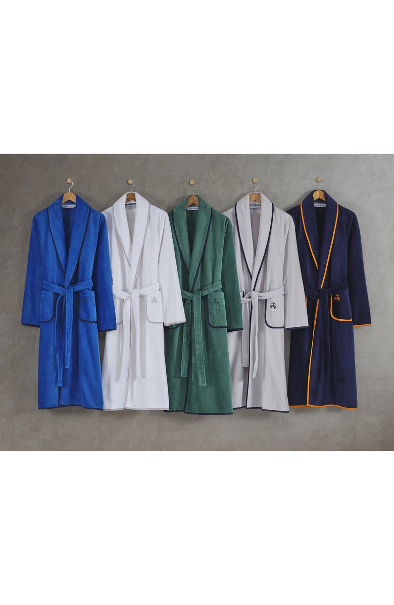 Brooks Brothers Contrast Frame Cotton Robe, Alternate, color, 