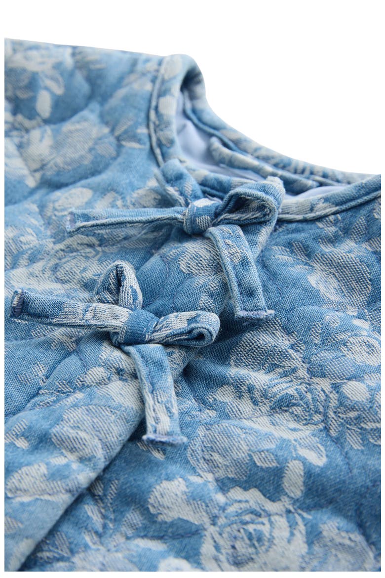 Kids' Floral Quilted Denim Jacket, Alternate, color, BLUE