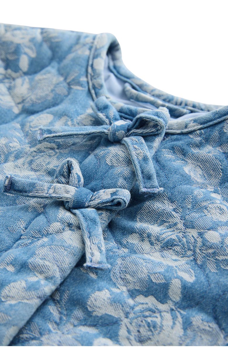 NEXT Kids' Floral Quilted Denim Jacket, Alternate, color, Blue