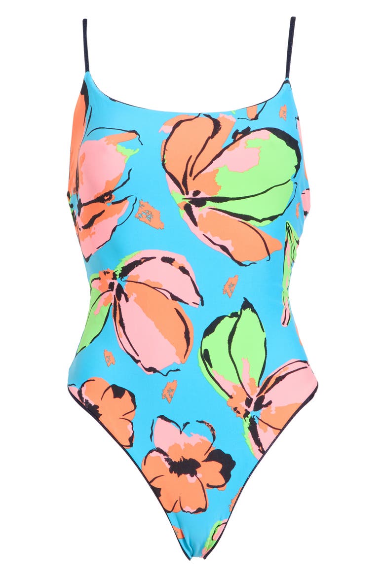Luster One-Piece Swimsuit, Alternate, color, BLUE